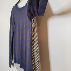 NWT Next UK Honey Bees Print Viscose Long Sleeve Mixed Media Blouse Size 12